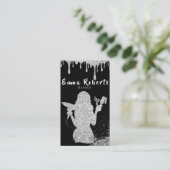 理容師美容用ヘアグリッター銀 名刺 (スタンド正面)