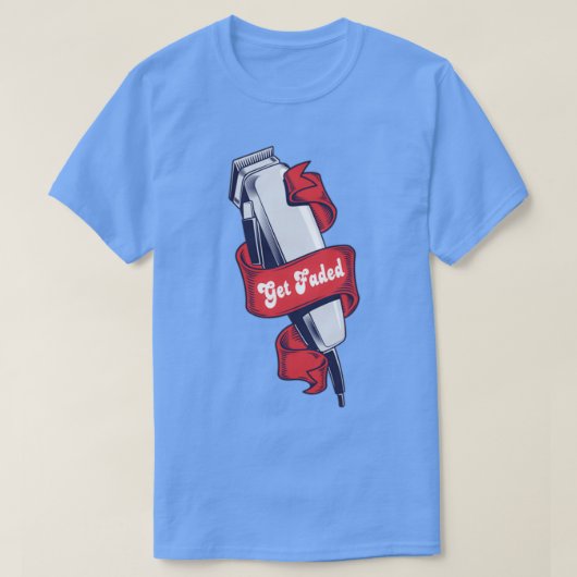 理容師色あせたヴィンテージ Tシャツ (デザイン正面)