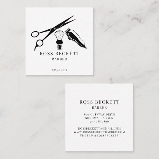 理容師貿易美容師 スクエア名刺 (正面/裏面)