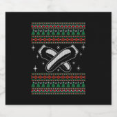 理容師醜いクリスマスセータークリスマス スパークリングワインラベル (シングルラベル)