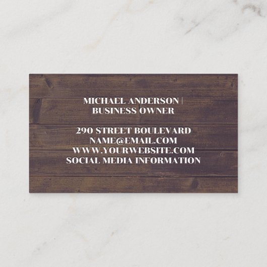 理容師鋏 |木材の背景 名刺 (裏面)