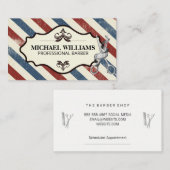 理容師鋏 | 赤白青ストライプ 予約カード (正面/裏面)