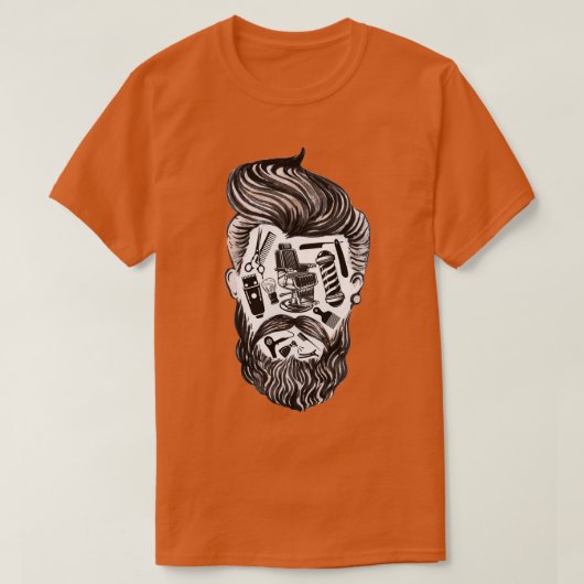 理容師顔理容師ライフ Tシャツ (デザイン正面)