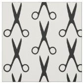 理容師髪サロン黒ハサミ白パターン ファブリック (見本)