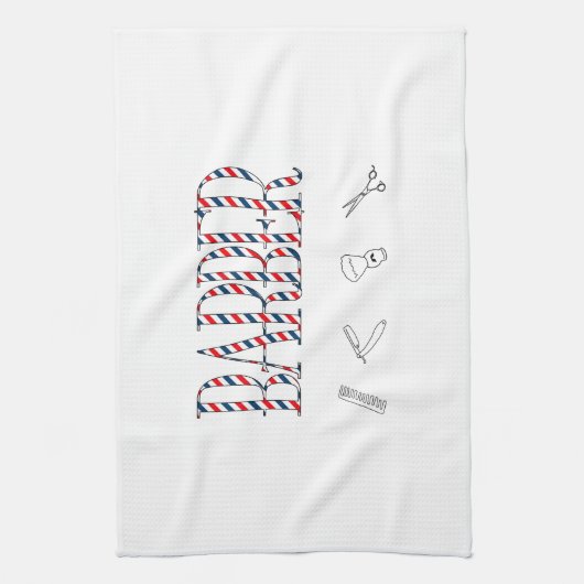 理容師 キッチンタオル (縦)