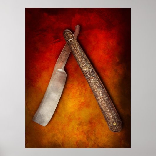 理容師 – シェービング保 – 上唇の固い ポスター (正面)