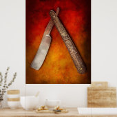 理容師 – シェービング保 – 上唇の固い ポスター (キッチン)