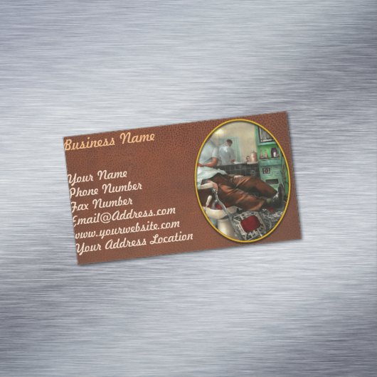 理容師 – シェーブペンネパッカーズ理容師ショップ1942 マグネット名刺 (インサイチュ)