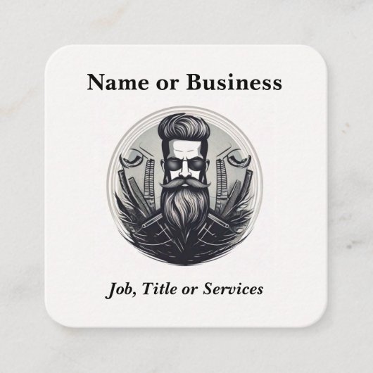 理容師 スクエア名刺 (正面)