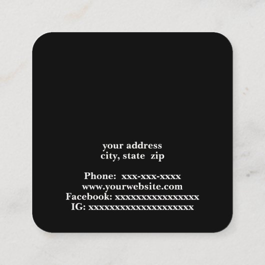 理容師 スクエア名刺 (裏面)