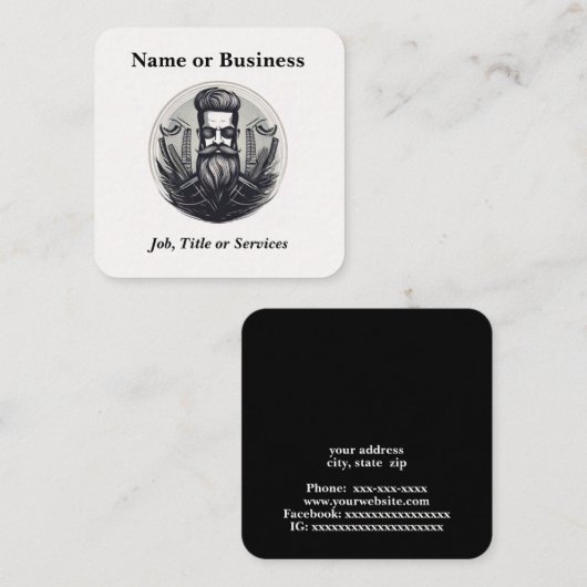 理容師 スクエア名刺 (正面/裏面)