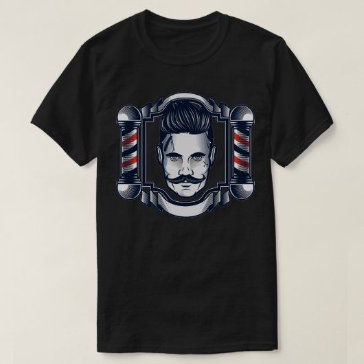 理容師&バーバーショップ Tシャツ (デザイン正面)