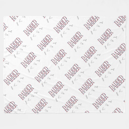 理容師 フリースブランケット (正面(横))