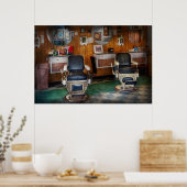 理容師 – フレンチタウン， NJ - 2つの古い理容師の椅子 ポスター (キッチン)