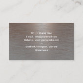 理容師・レザー/バラ・ロゴカッコいい銅床  名刺 (裏面)