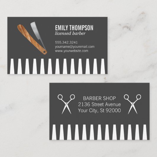 理容師 名刺 (正面/裏面)