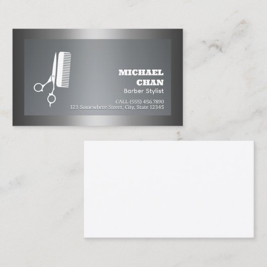 理容師 名刺 (正面/裏面)