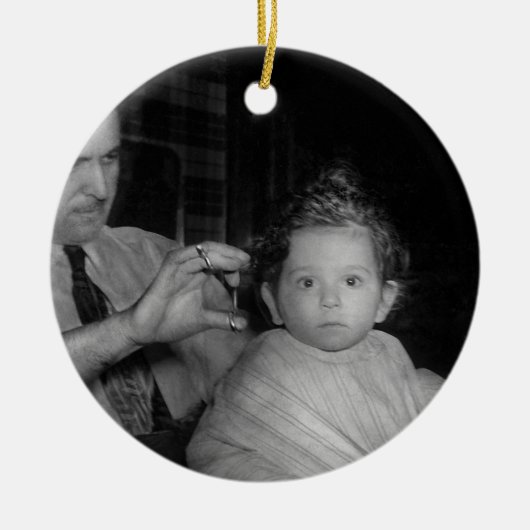 理容師-最初ヘアカット セラミックオーナメント (正面)