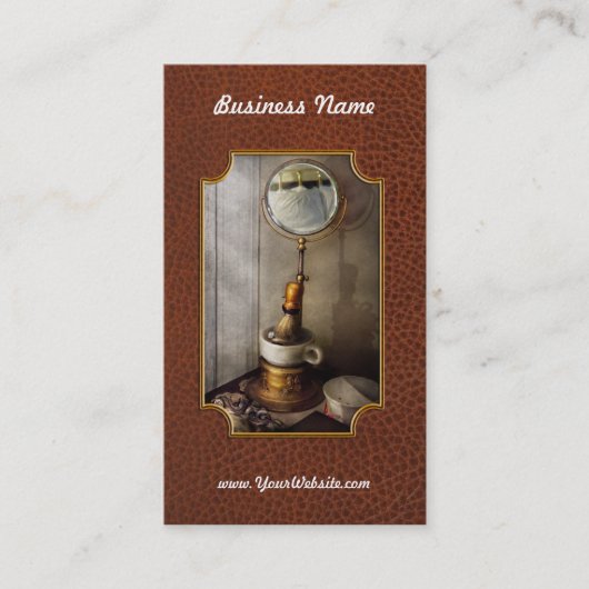 理容師-朝の髭そり 名刺 (正面)