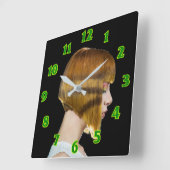 理容師 – 美しいサロンの四角時計 スクエア壁時計 (傾斜)