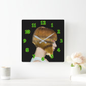 理容師 – 美しいサロンの四角時計 スクエア壁時計 (ホーム)