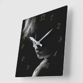 理容師 – 美しいサロンの四角時計 スクエア壁時計 (傾斜)