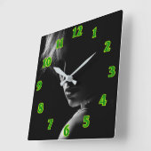 理容師 – 美しいサロンの四角時計 スクエア壁時計 (傾斜)