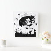 理容師-美しいサロン スクエア壁時計 (ホーム)