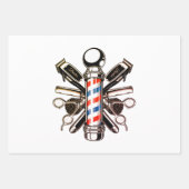 理容師，美容師，ヘアウイスラー，ヘアーカッター ラッピングペーパーシート (正面3)