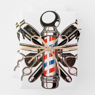 理容師，美容師，ヘアウイスラー，ヘアーカッター ラッピングペーパーシート