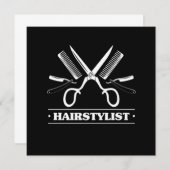 理容師 美容師 美容院 スタイリスト バーバー 招待状 (正面/裏面)