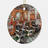 理容師- Frenchtownの理容師 セラミックオーナメント (左)