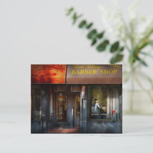 理容師- NY – ウエストビレッジ理容師ショップ ポストカード (スタンド正面)