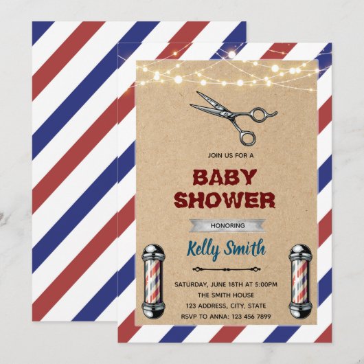 理容店のご案内 招待状 (正面/裏面)