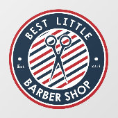 理容店のはさみポールの色をカスタマイズする ビジネス ウィンドウサイン (シート)