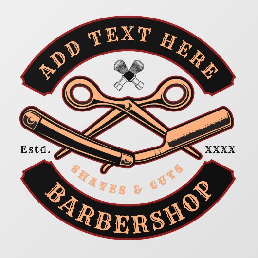 理容店のフロントをカスタマイズ ウィンドウサイン (シート)