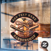 理容店のフロントをカスタマイズ ウィンドウサイン (カフェ窓)