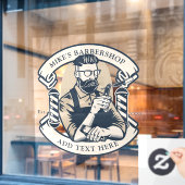 理容店のフロントをカスタマイズ ウィンドウサイン (カフェ窓)