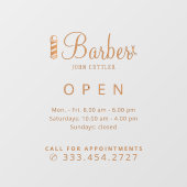 理容店名 開店時間 ステッカー ウィンドウサイン (シート)