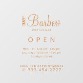 理容店名 開店時間 デカール ウィンドウサイン (シート)