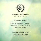 理容店営業時間カスタムロゴ ウィンドウサイン (シート3)