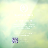 理容店営業時間カスタムロゴQRコード ウィンドウサイン (シート3)