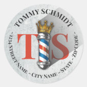 理容店 クラウン理容ポール サロン 住所 ラウンドシール (正面)