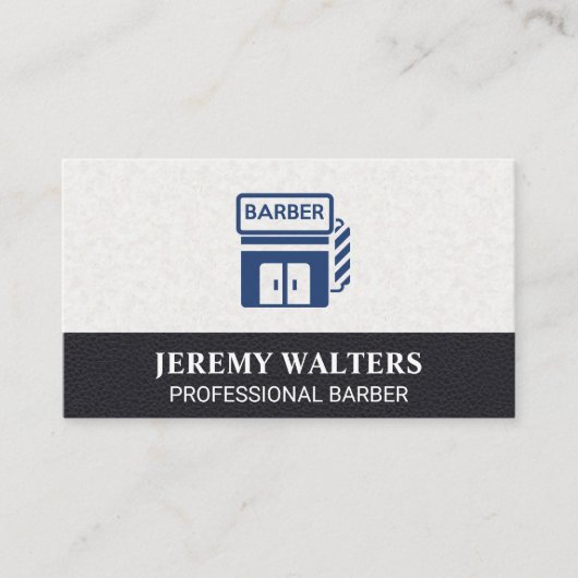 理容店 | レザー 名刺 (正面)