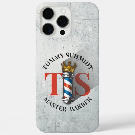 理容店 王冠 バーバーポール ヘアサロン Case-Mate iPhoneケース (裏面)