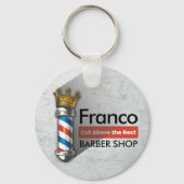 理容店 王冠 バーバー ポール ヘアサロン キーホルダー (裏面)