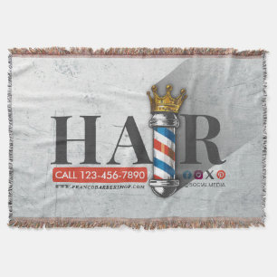 理容店 王冠 バーバー ポール ヘアサロン スローブランケット