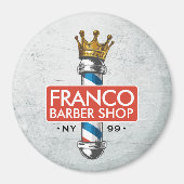 理容店 王冠 バーバー ポール ヘアサロン マグネット (正面)