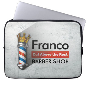 理容店 王冠 バーバー ポール ヘアサロン ラップトップスリーブ