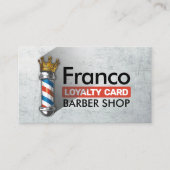 理容店 王冠 バーバー ポール ヘアサロン ロイヤリティカード (正面)
